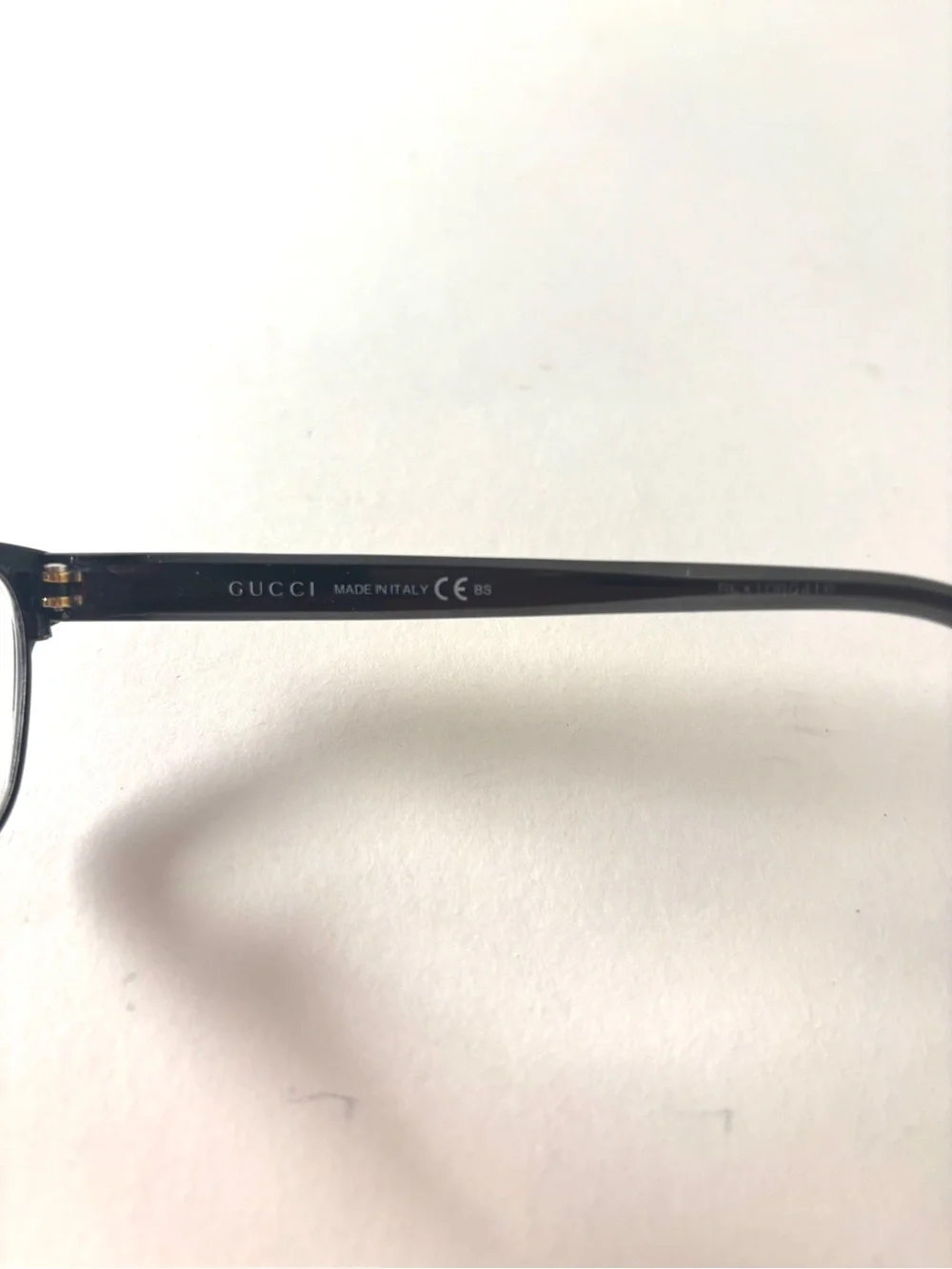 Gucci Black Rectangle Glasses with Gold Nose Bridge